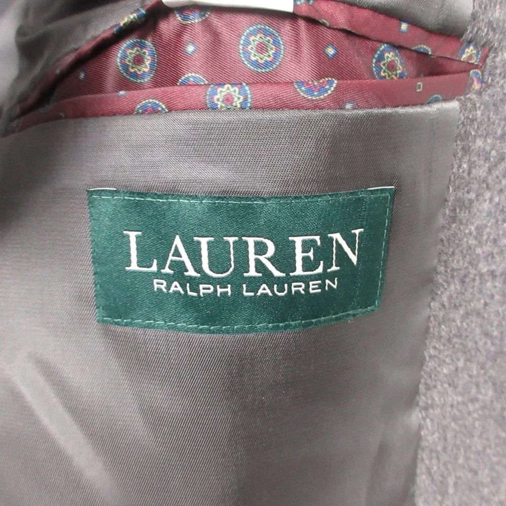 Lauren Ralph Lauren Jacket Mens 44 R Gray Wool Silk Cashmere Blazer Coat Formal